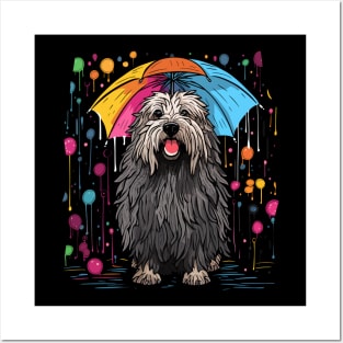 Komondor Rainy Day With Umbrella Posters and Art